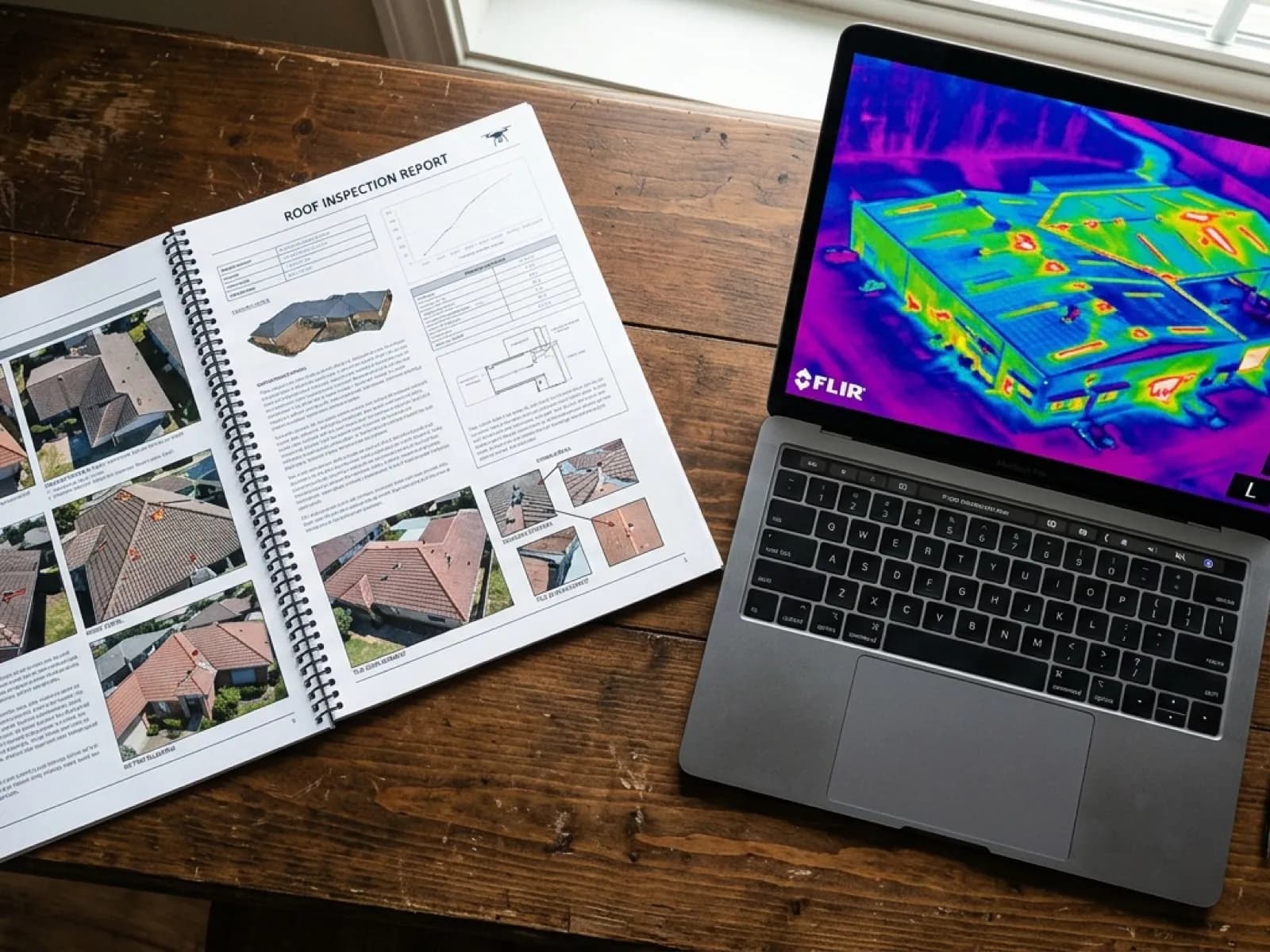 A written survey report alongside its aerial photographs